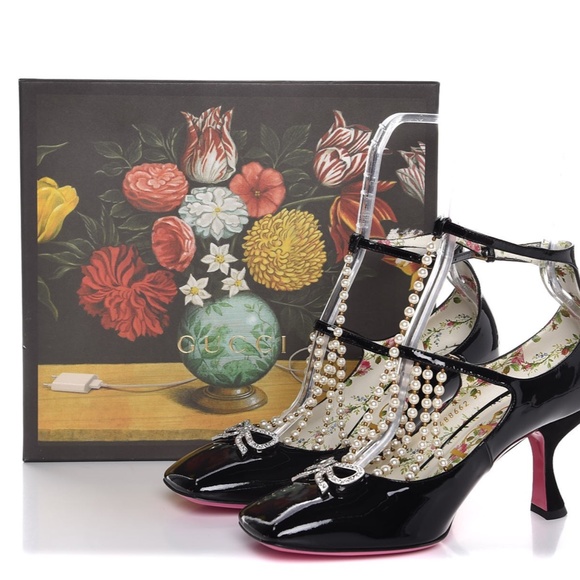 New Authentic Gucci Women's Taide Double Buckle Pumps - Picture 13 of 16